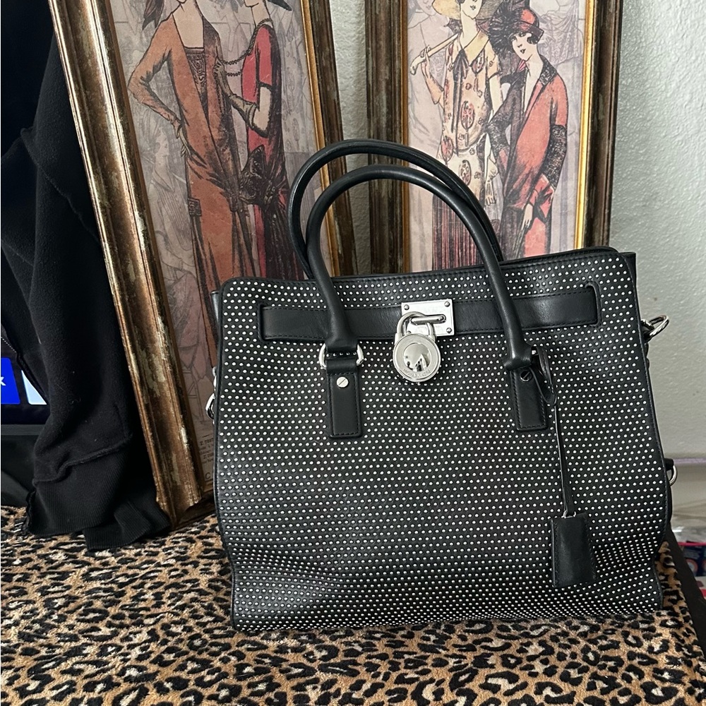 Michael Kors large purse with silver studs on the front